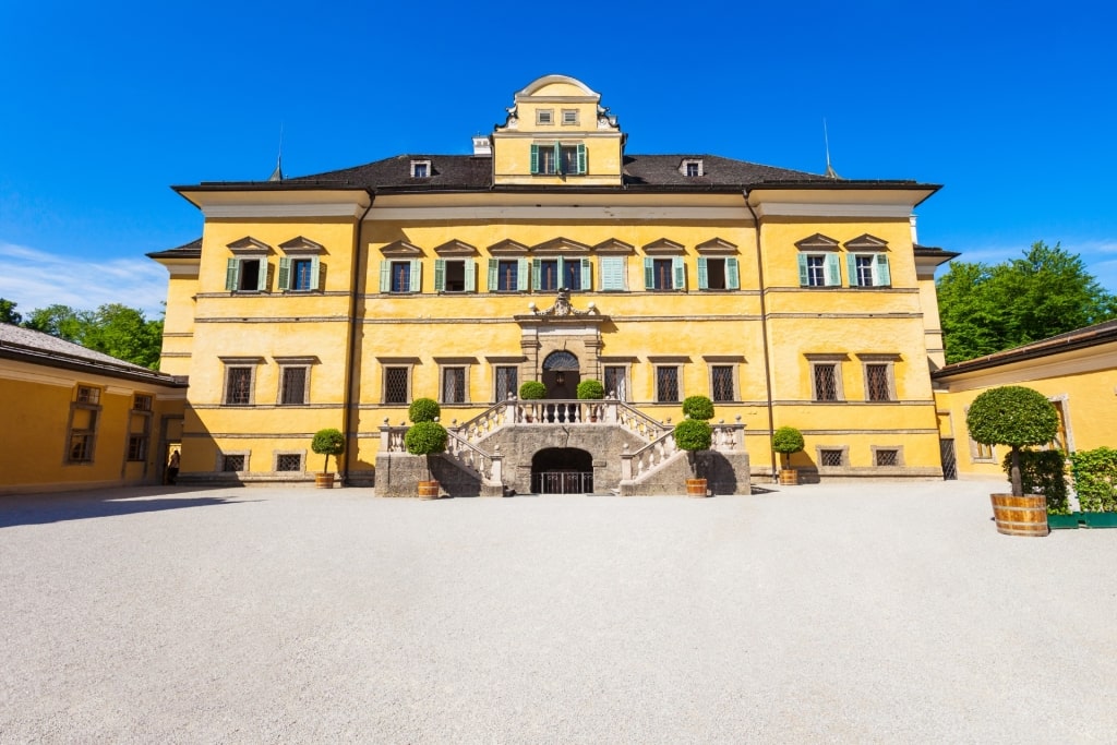 Yellow facade of Schloss Hellbrunn