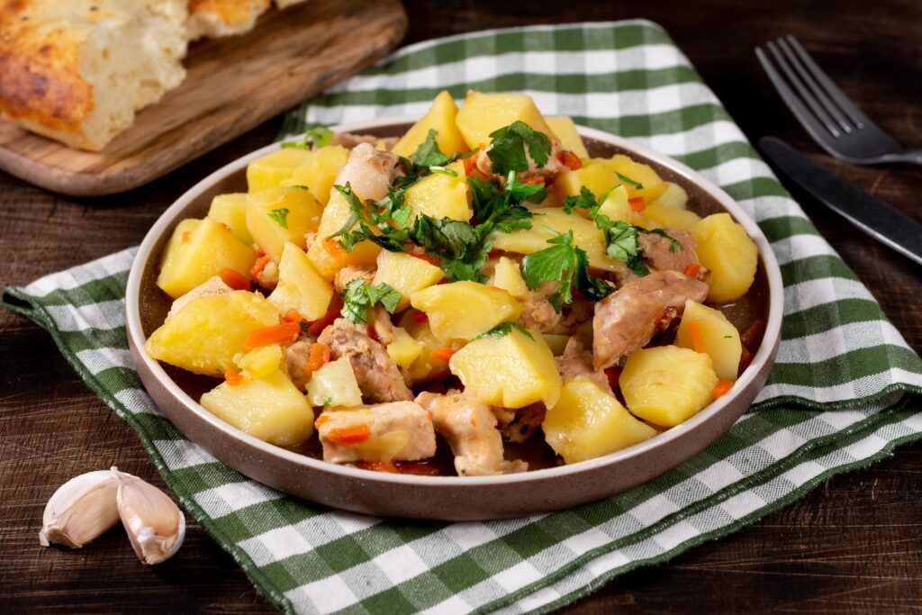 Plate of savory baeckeoffe