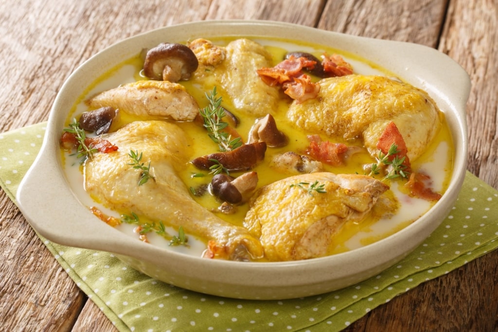 What to eat in Strasbourg - Coq au Riesling