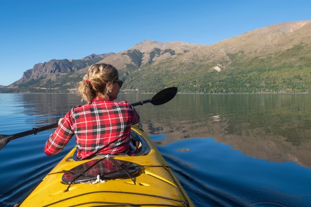 Scenic kayaking in Patagonia