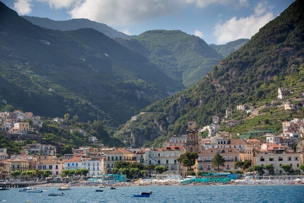 Colorful cliffside houses in Positano on the Amalfi Coast, Italy