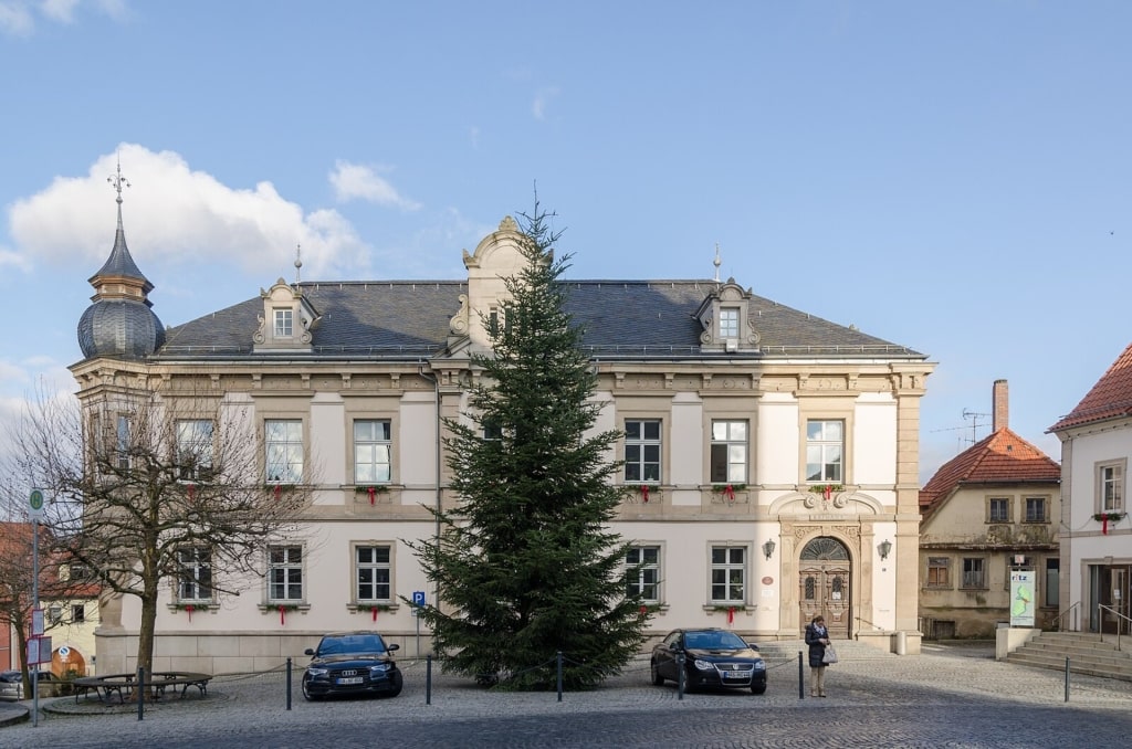 Historic town hall building in the charming town of Eltmann, Germany