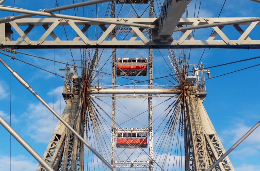 View from Wiener Riesenrad Ferris wheel in Vienna, Austria