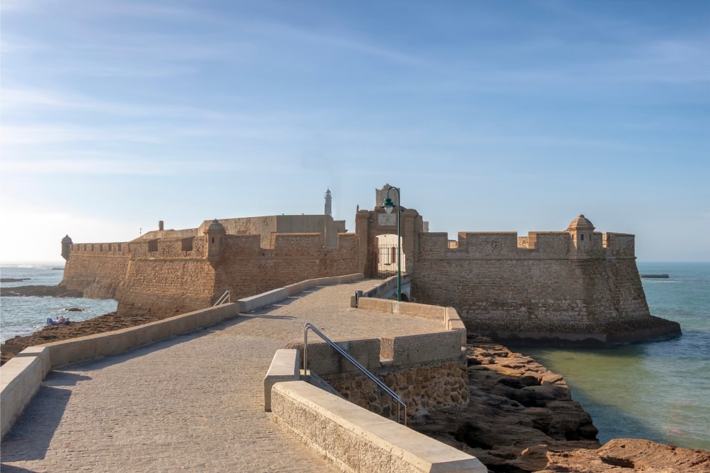 Castillo de San Sebastián fortress on the coast of Cádiz, Spain