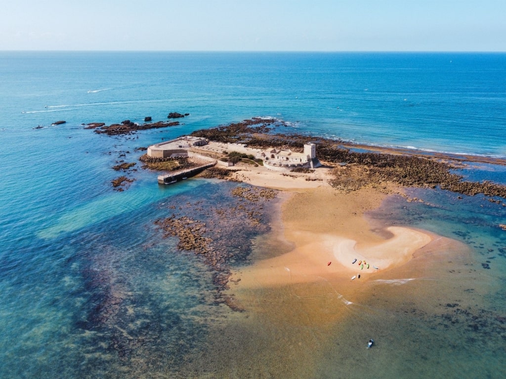 Historic Castle of Sancti Petri fortress by the sea in Chiclana de la Frontera