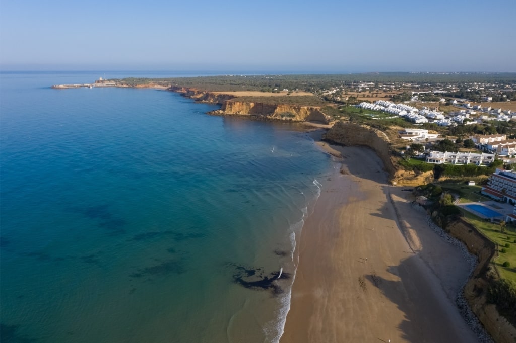Aerial view of Playa de La Fontanilla beach in Conil de la Frontera, Cádiz