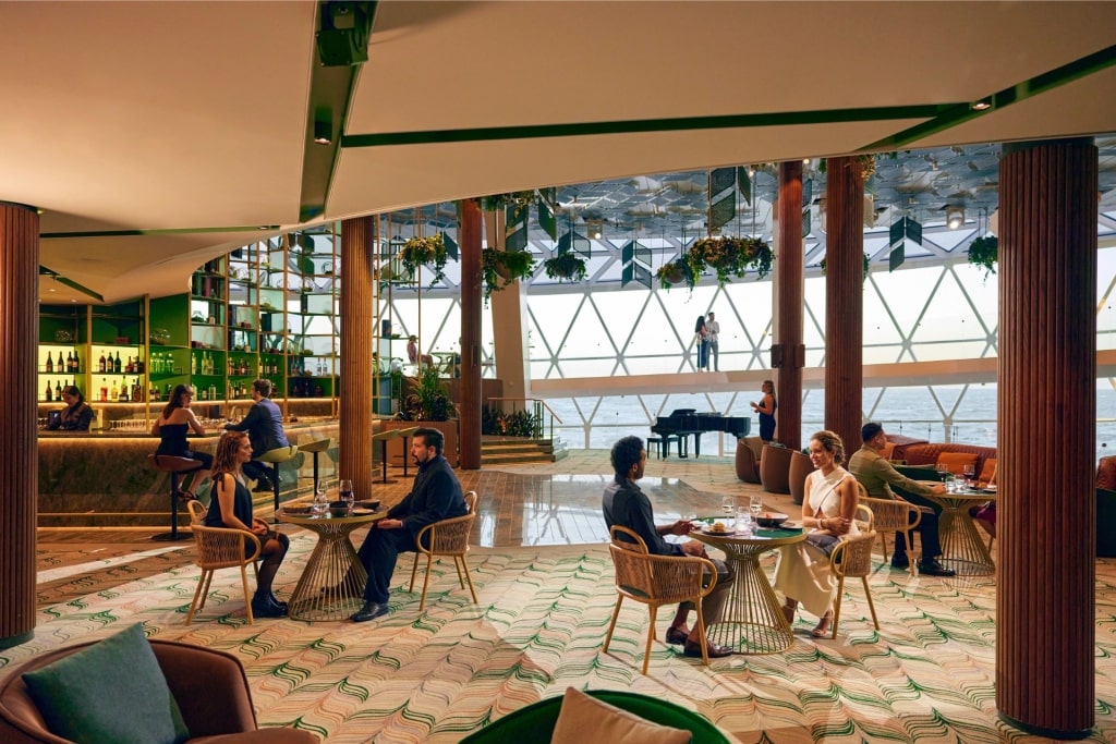 Modern restaurant and lounge area at Eden aboard Celebrity Cruises