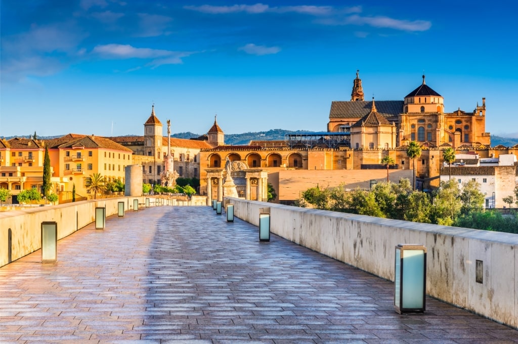 Panoramic view of Córdoba city with Roman Bridge Andalusia