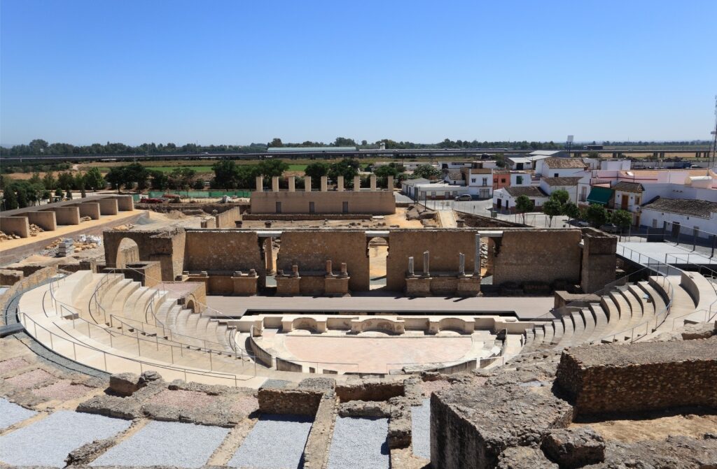 Historic Roman Itálica Grand Amphitheater near Seville, Andalusia