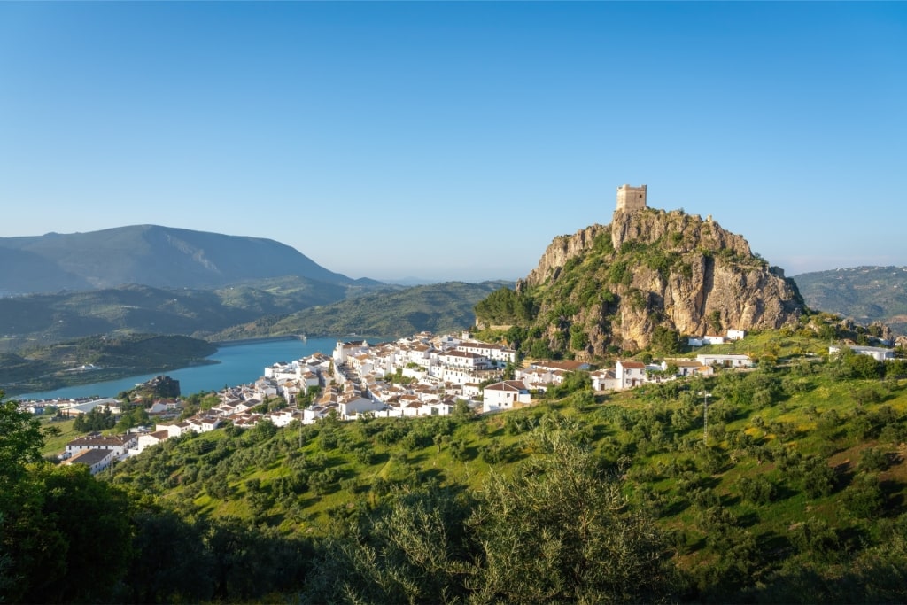 Beautiful view of Zahara de la Sierra in southern Spain
