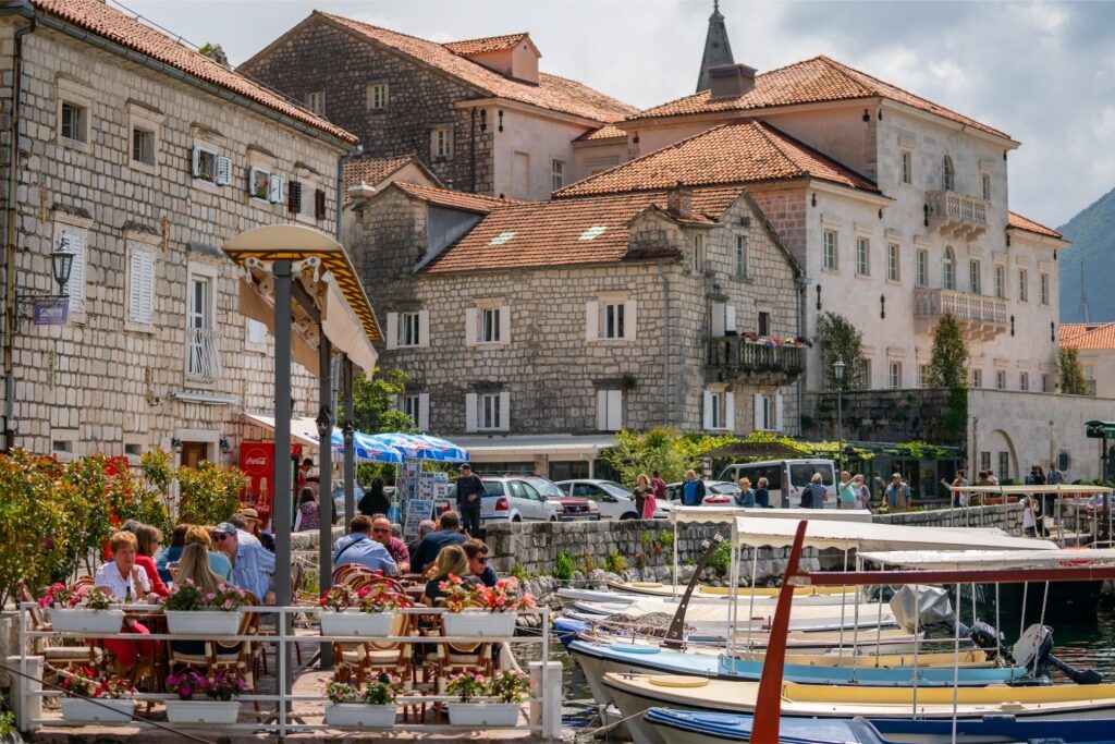 View of Perast town on the Bay of Kotor, Montenegro
