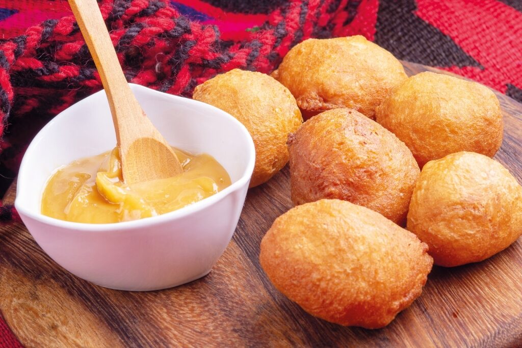 Traditional Montenegrin priganice fried dough balls