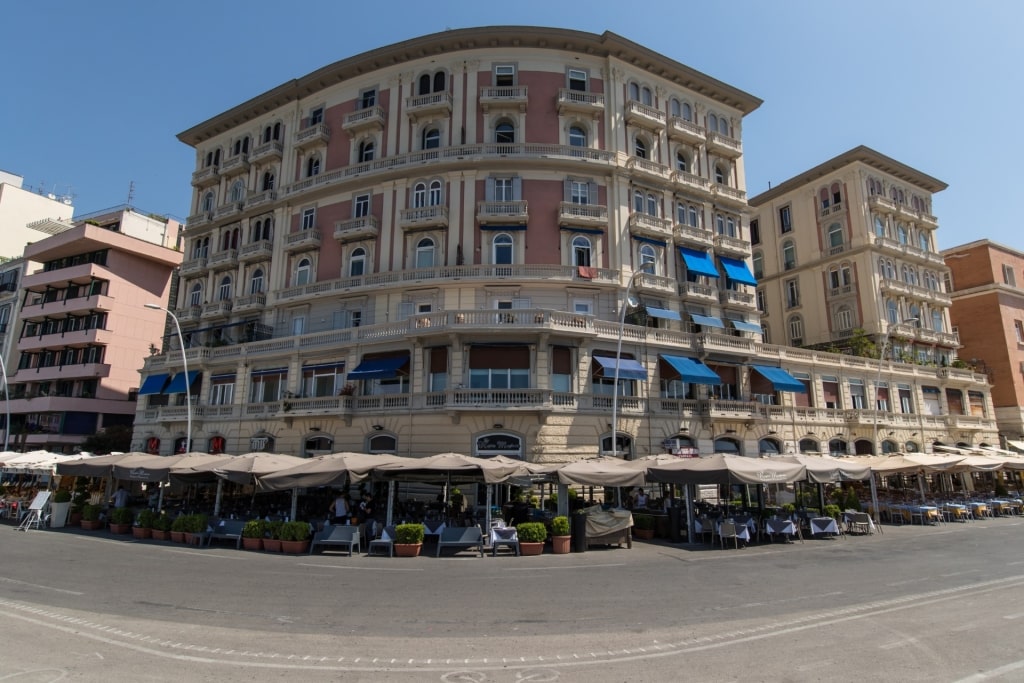Street view of a restaurant in Naples