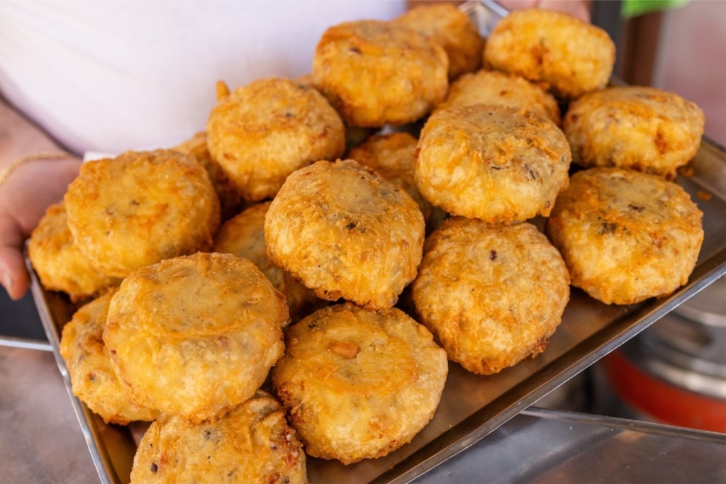 Savory Frittatina di Pasta on a tray