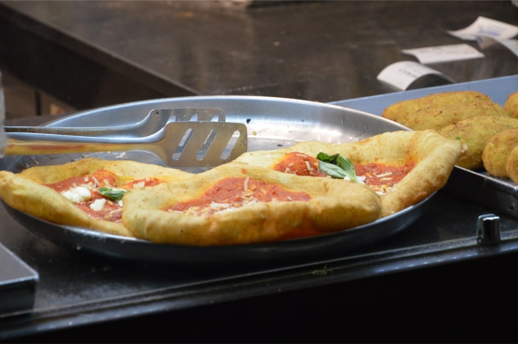 Slices of savory pizza fritta