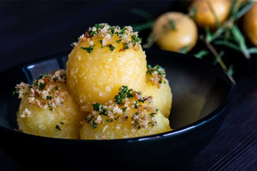 Kartoffelklöße, authentic German potato dumplings made from boiled potatoes and starch