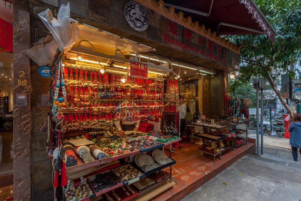 Shop along Cat Street in Hong Kong