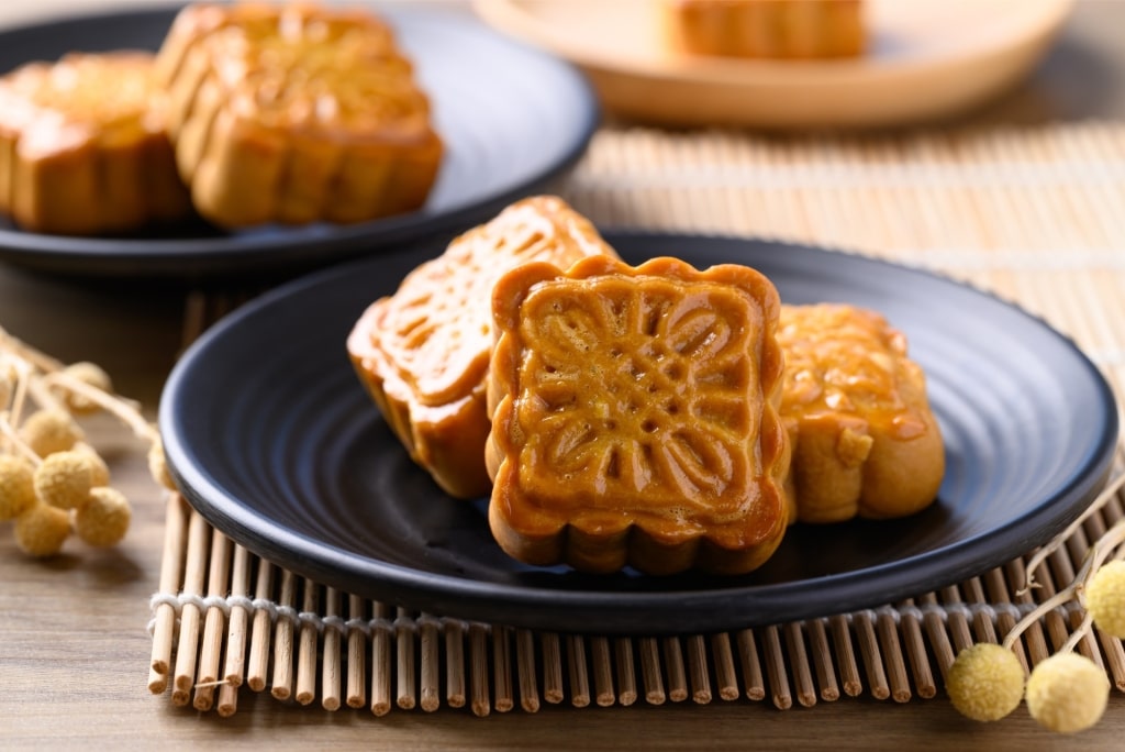 Tasty mooncakes on a plate