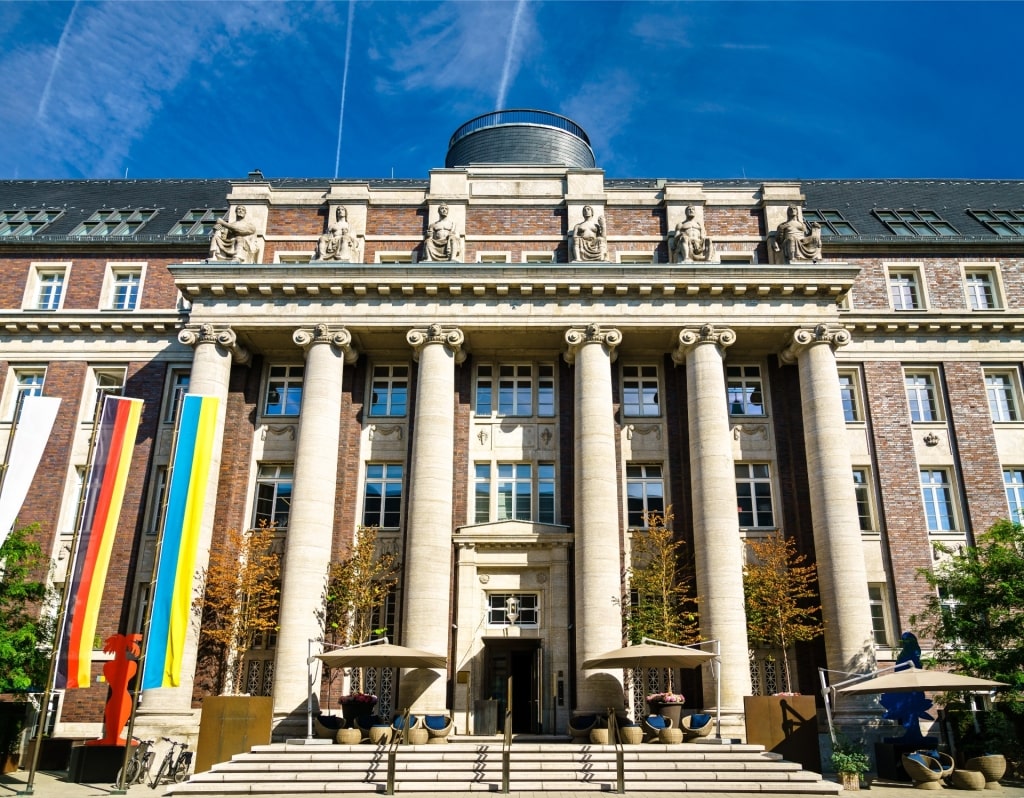 Modern architecture of Andreas Quartier in Düsseldorf