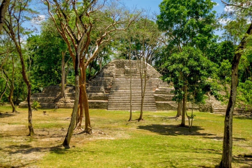 Ancient Mayan ruins in Cahal Pech Archaeological Reserve