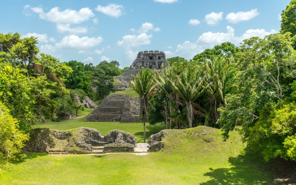 Lush landscape of Xunantunich Mayan Ruins
