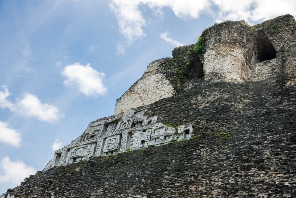 Close-up of El Castillo, Xunantunich Mayan Ruins