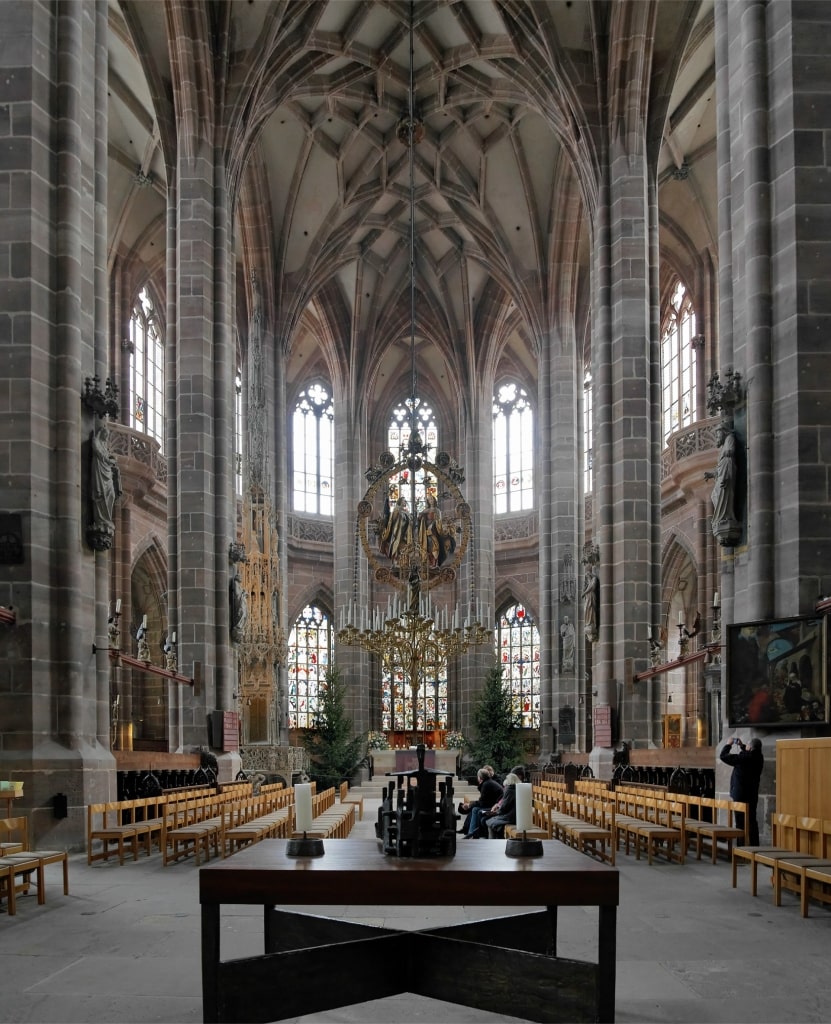 Interior view of St. Lawrence Church in Nuremberg