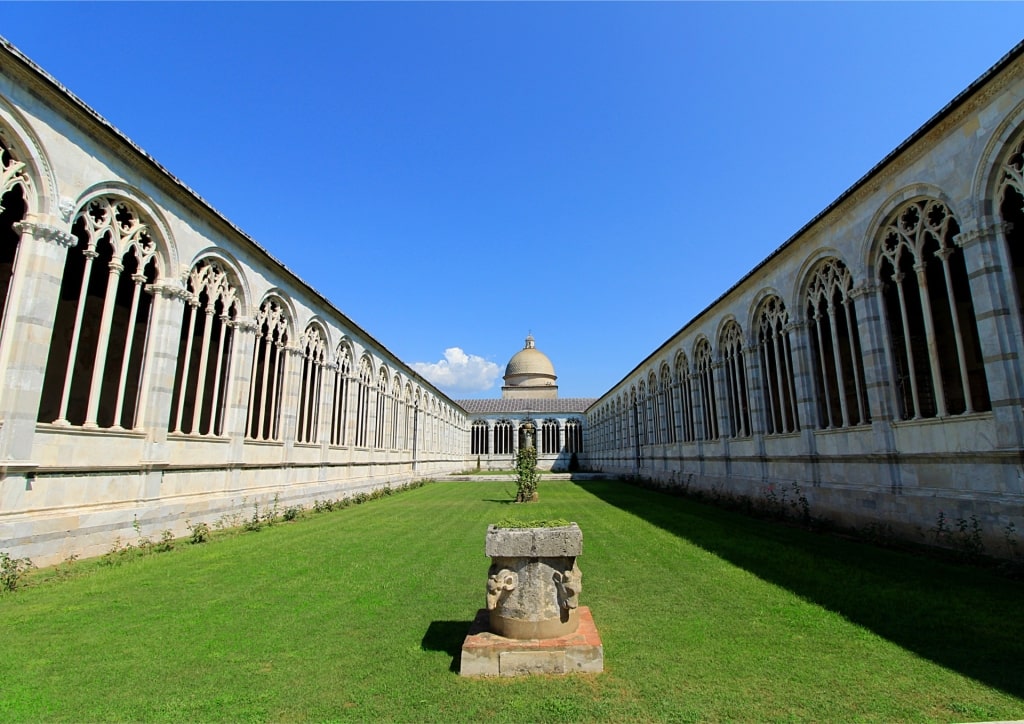 Courtyard of Camposanto Monumentale in Pisa, Italy