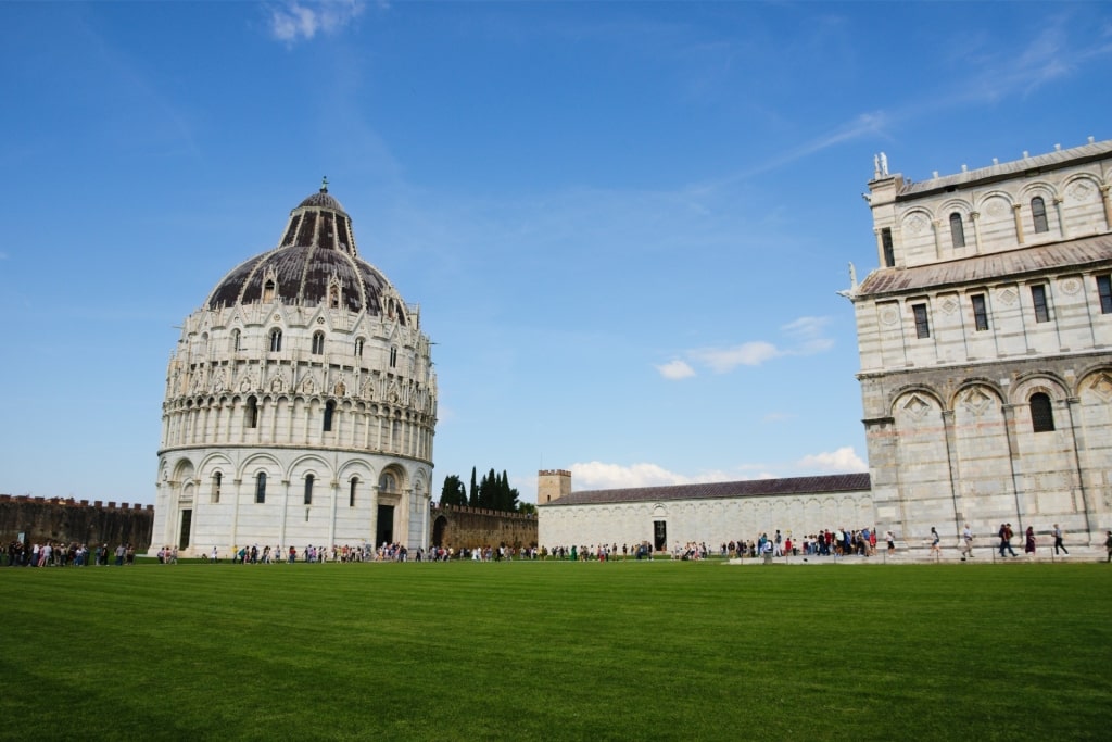 Pisa Baptistery in Piazza dei Miracoli showcasing intricate design