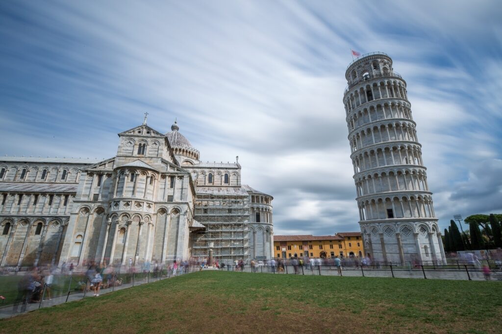 Leaning Tower next to the Cathedral in Pisa, Italy
