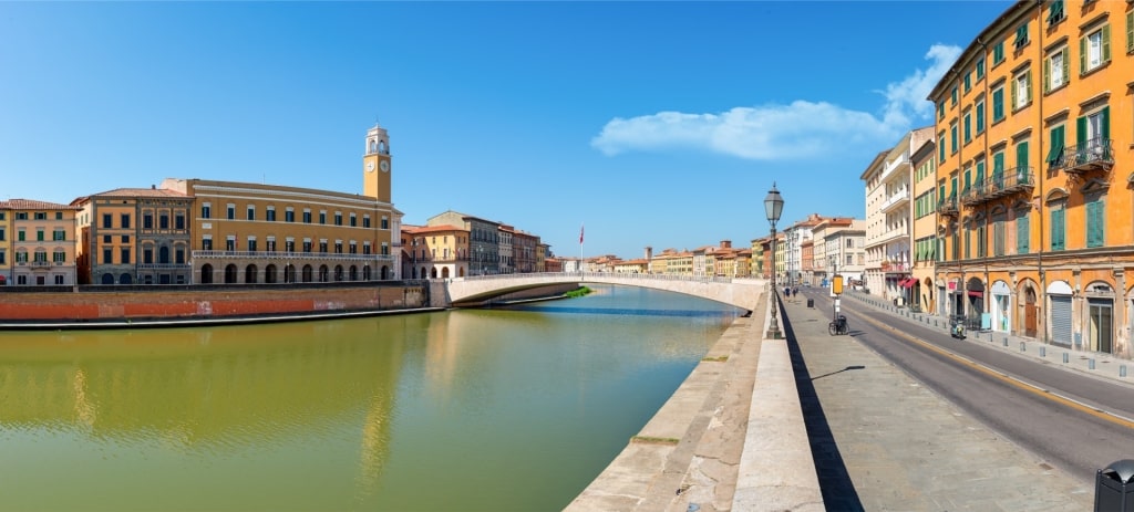 Scenic view of the Arno River flowing through Pisa