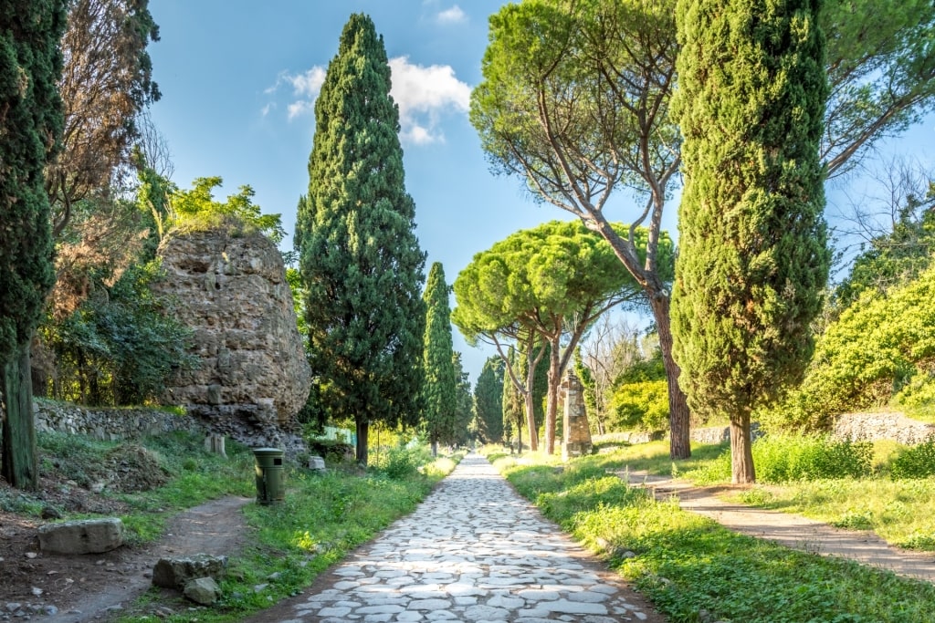 Via Appia Antica, one of the most popular Rome streets