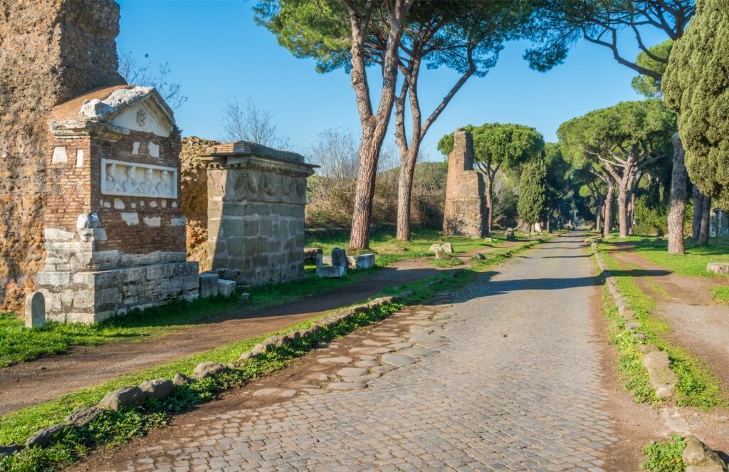 Cobbled street of Via Appia Antica