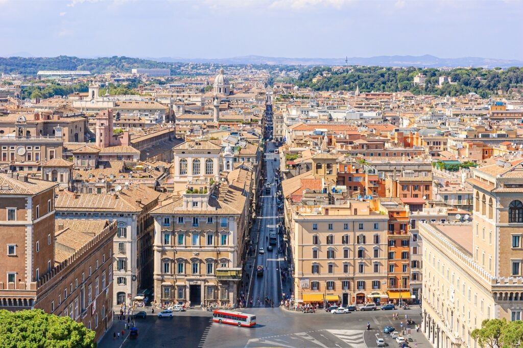Via del Corso, one of the most popular Rome streets