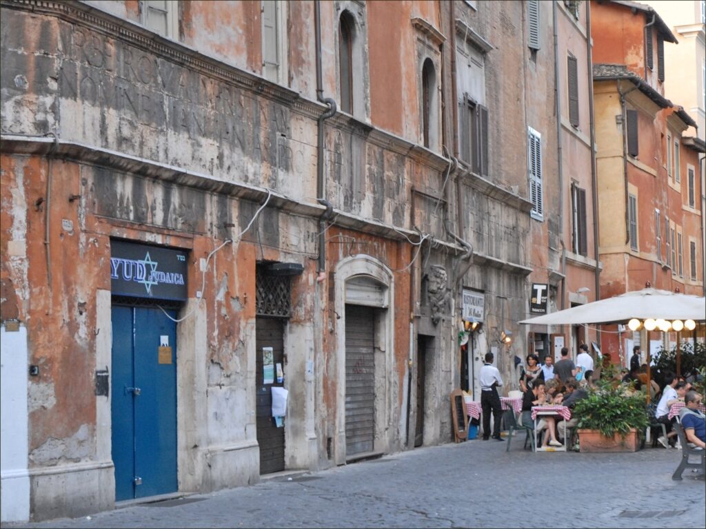Old buildings along Via del Portico d’Ottavia