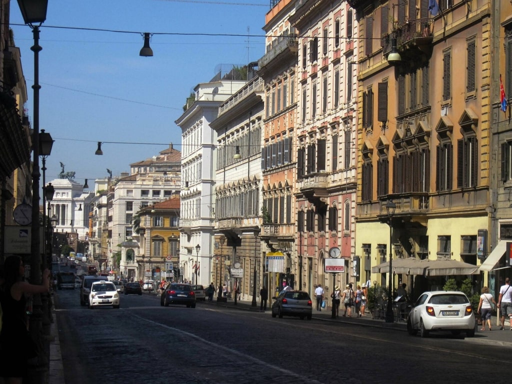Pretty street of Via Nazionale