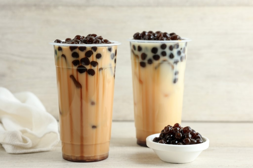 Taiwanese bubble tea with tapioca pearls