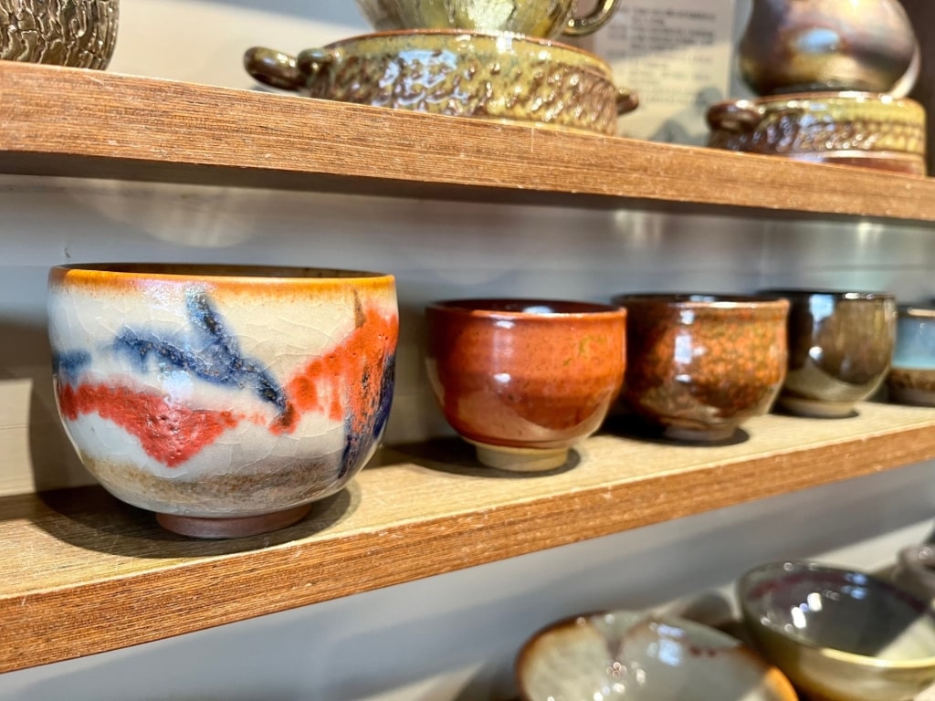 Traditional Taiwanese ceramic souvenirs on display