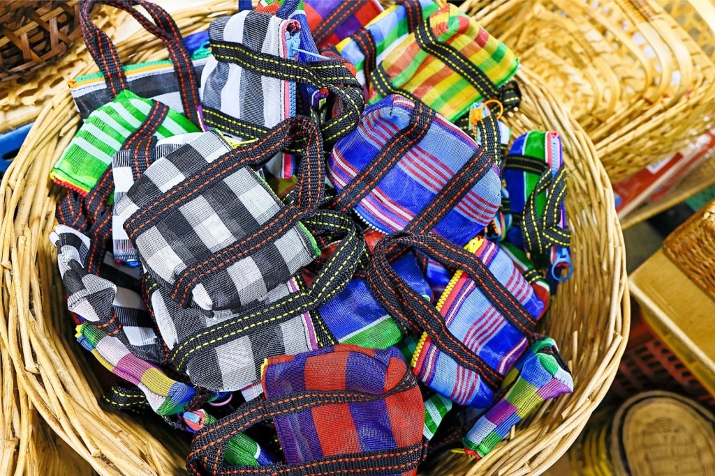 Colorful Gaji bags as Taiwan souvenirs