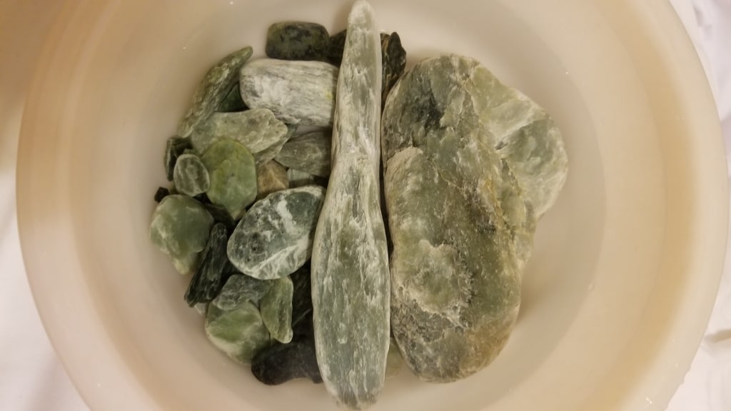 Green jade stones from Taiwan