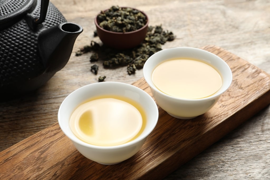 Tie Guan Yin Chinese oolong tea in cups
