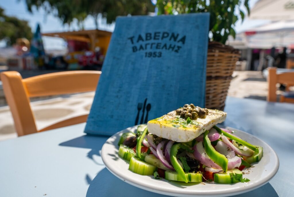 Traditional Greek food - Taverna in Mykonos
