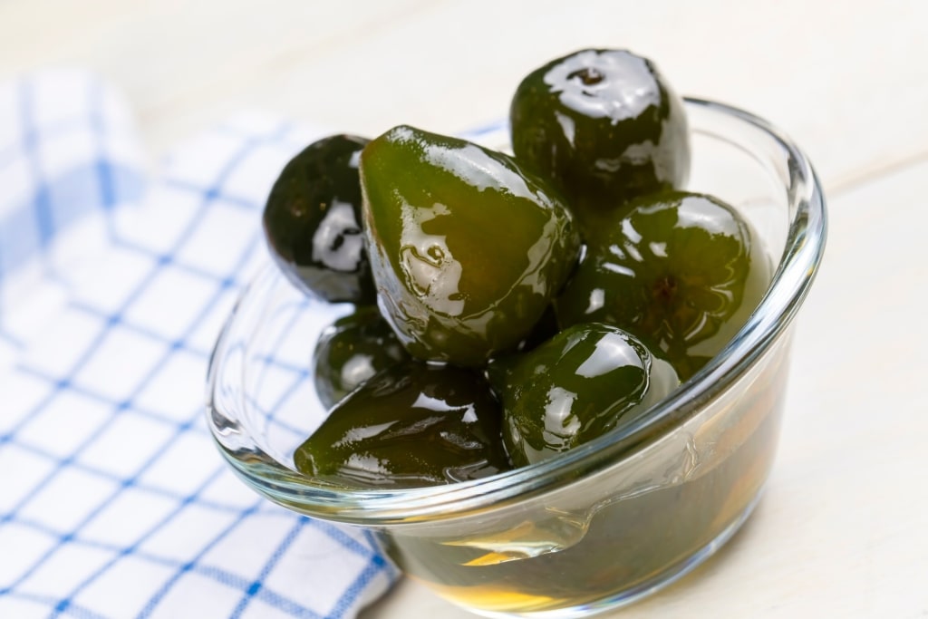 Cup of spoon sweets in Greece