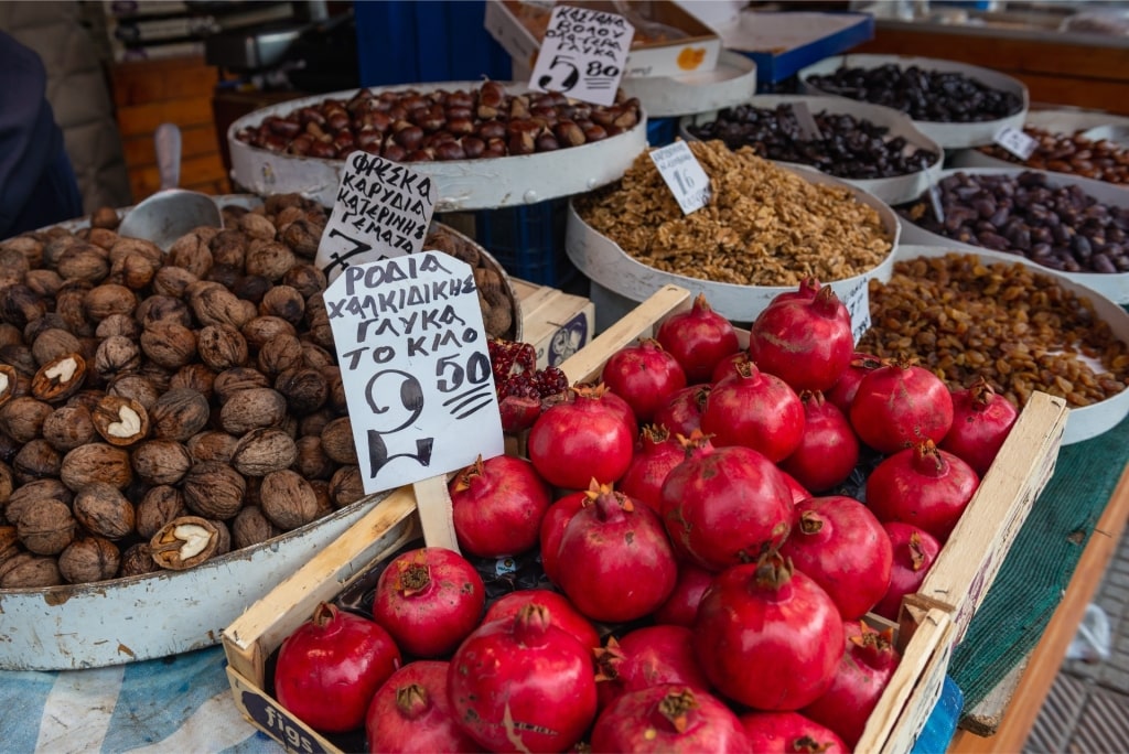 Produce at a market in Thessaloniki