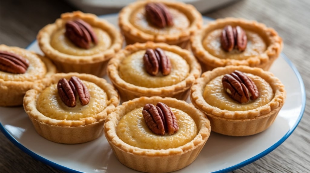 Butter tarts on a plate