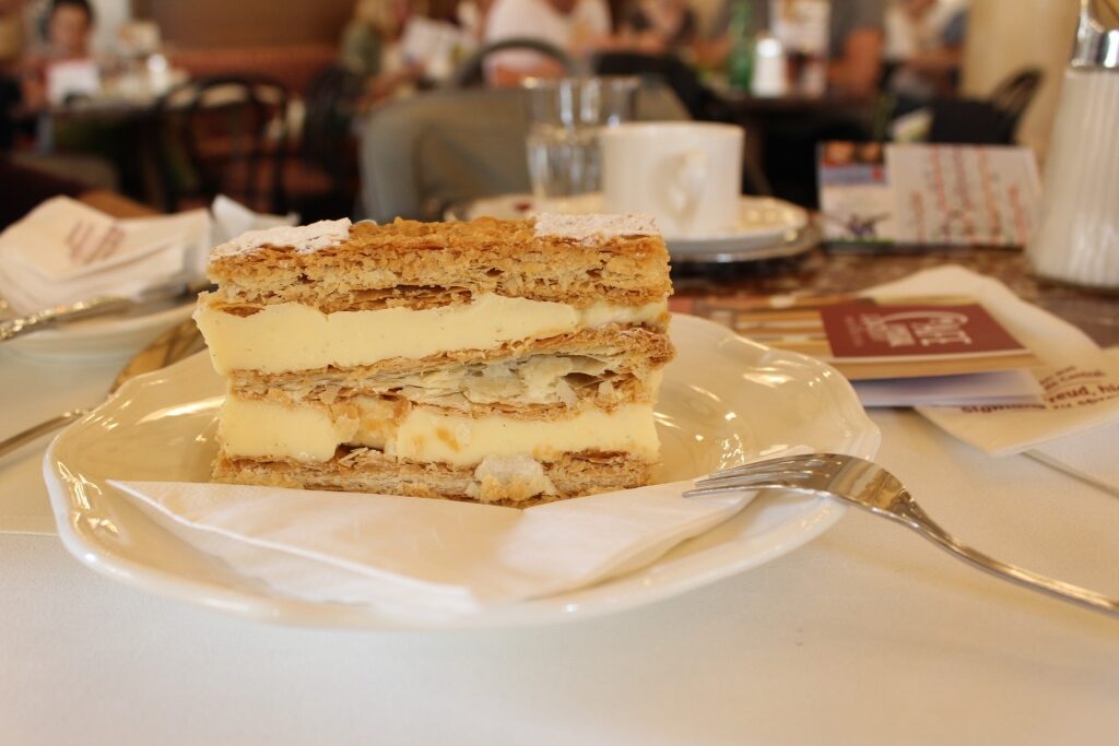 Dessert served in Café Central in Vienna