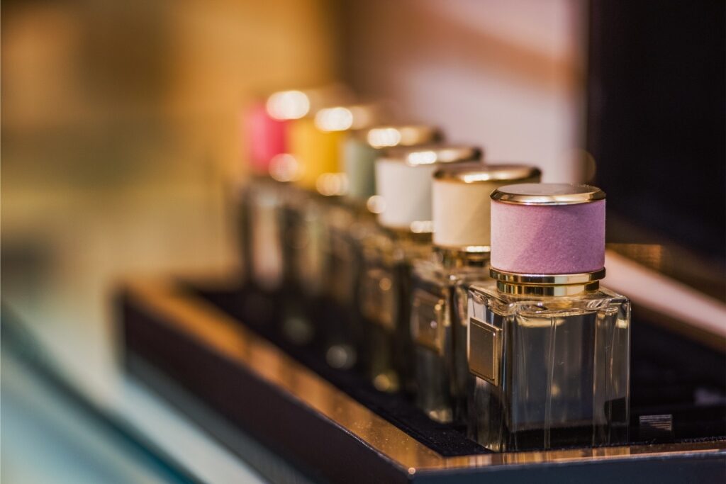 Set of perfume bottles