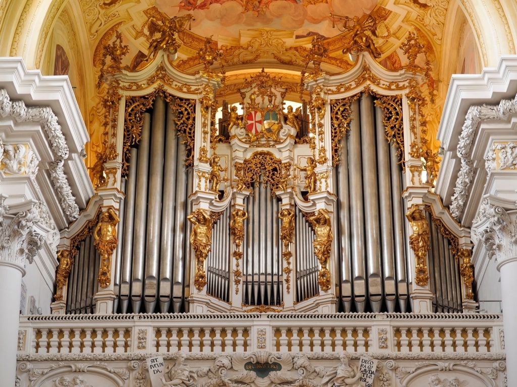 Historic Bruckner Organ inside St. Florian Abbey, Austria