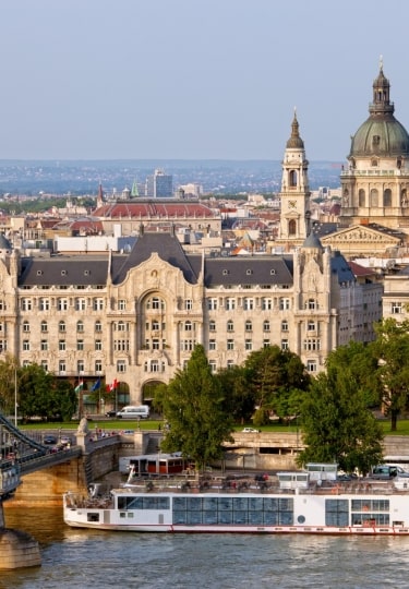 Scenic view of Budapest, Hungary, showcasing the Danube River and city landmarks