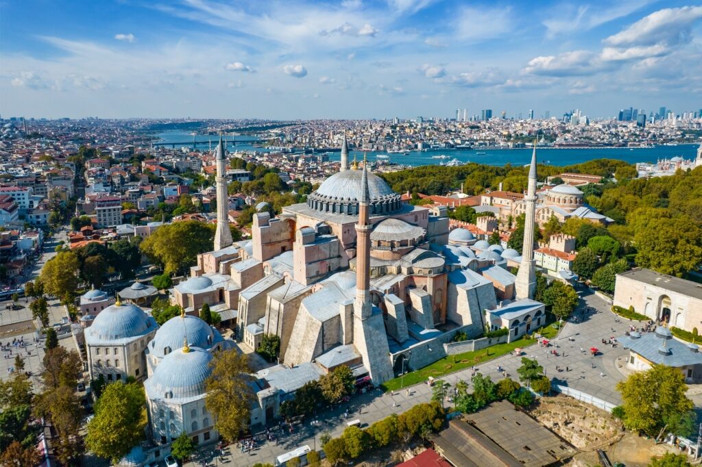 Aerial view of Sultanahmet with Hagia Sophia